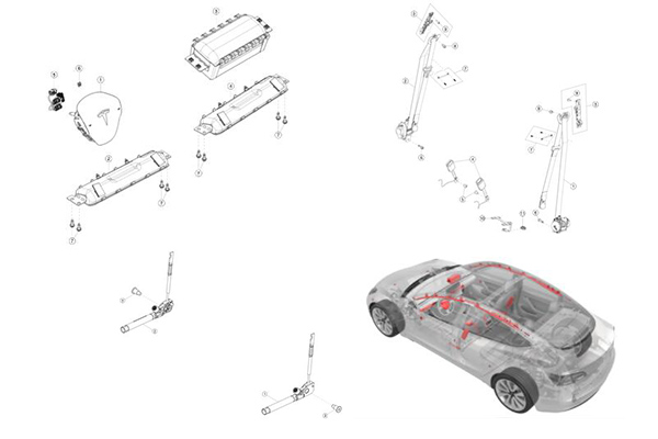 Tesla Model 3 Сиденья ремни безопасности