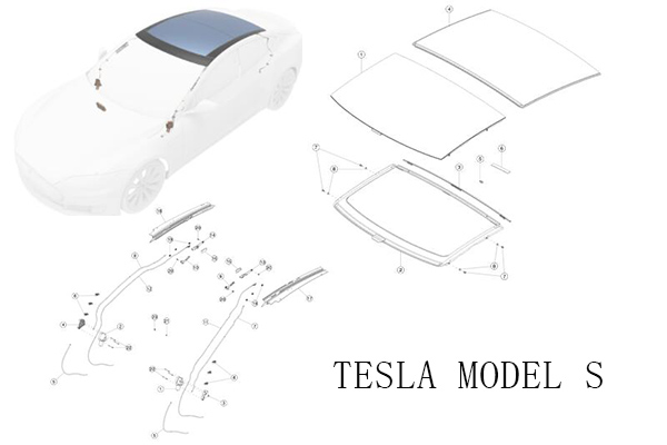 Tesla Model S Панорамная крыша & шасси и Подкадры .