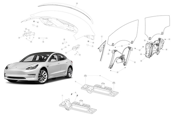 Tesla Model 3 Aftermarket Компоненты закрытия деталей